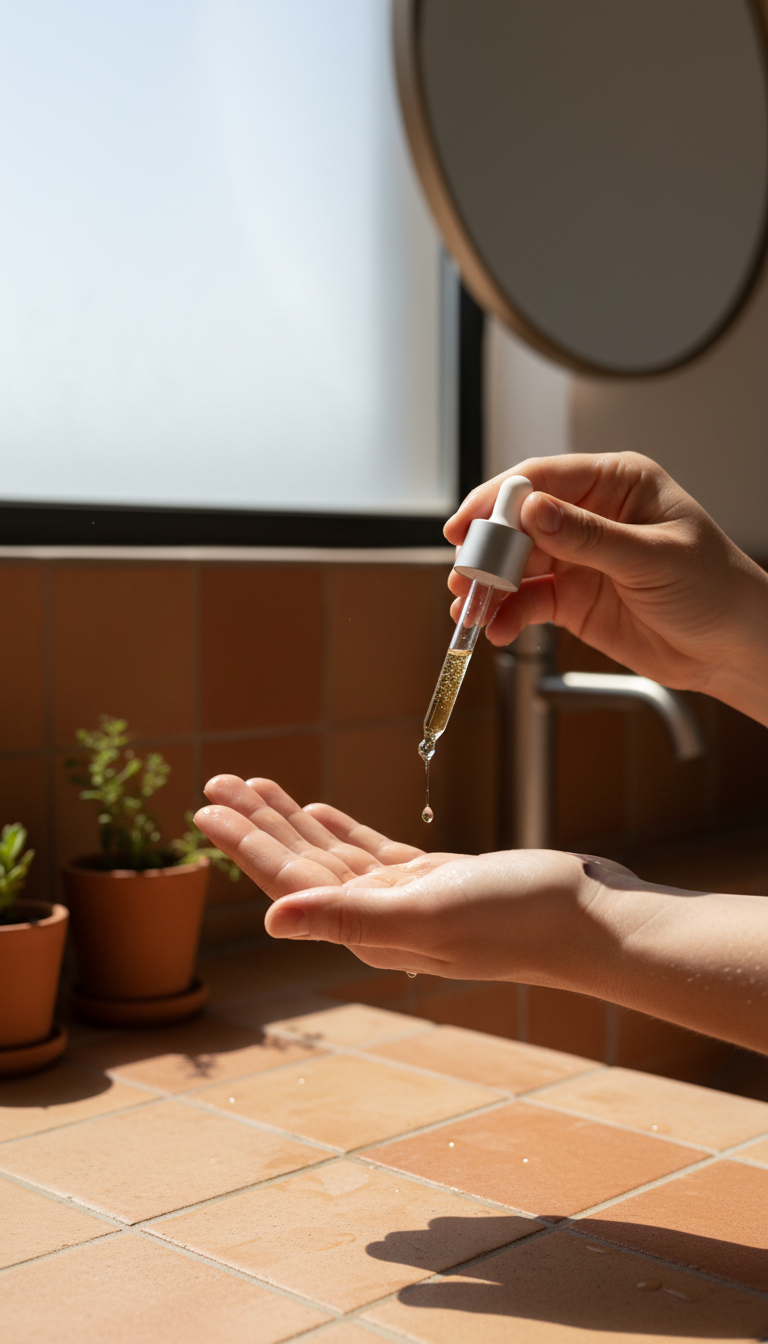 Radiance Morning Serum with Vitamin C in use