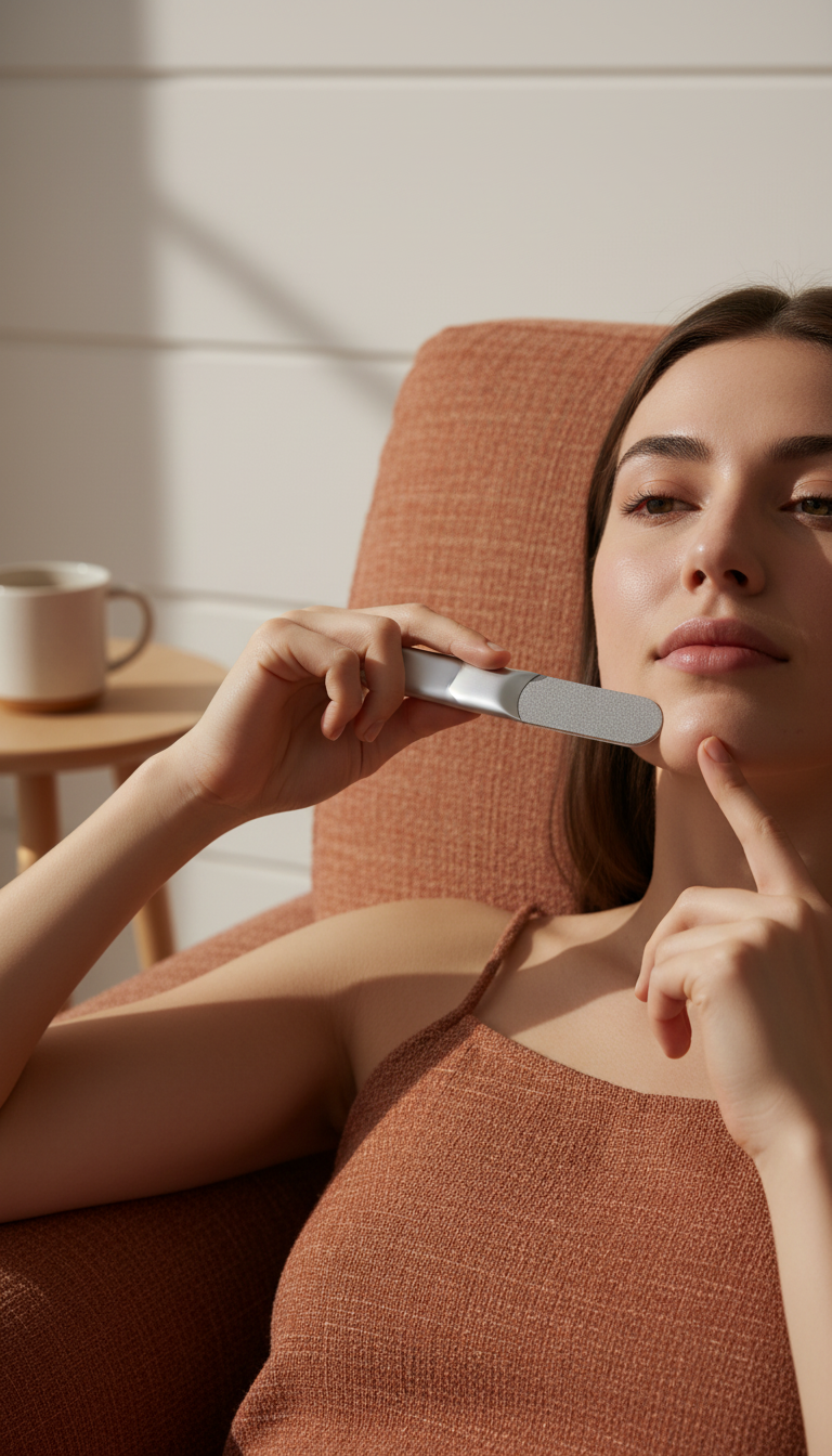 Compact Nail File in use